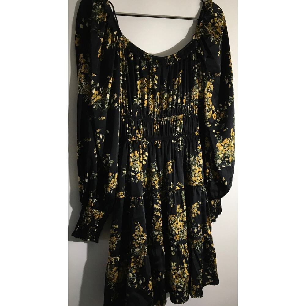 Blu Pepper Boho Mini Dress Women M Multi-Color Excellent Boho Tiered -Round Neck - Picture 5 of 5